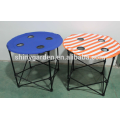 mesa de camping con mesa plegable de portavasos